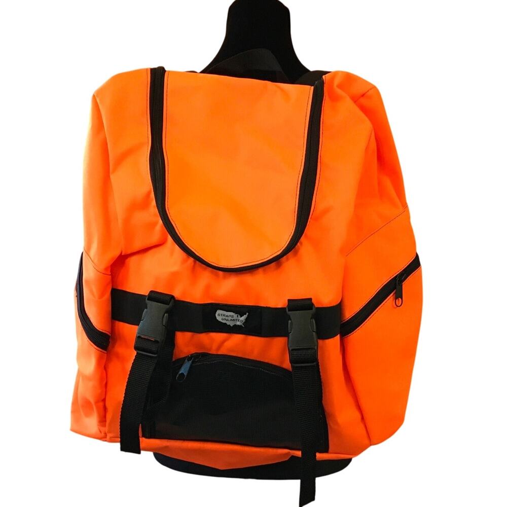 Straps Unlimited Backpack Day Pack Adventure Bag Orange Rescue Gear Hiking USA